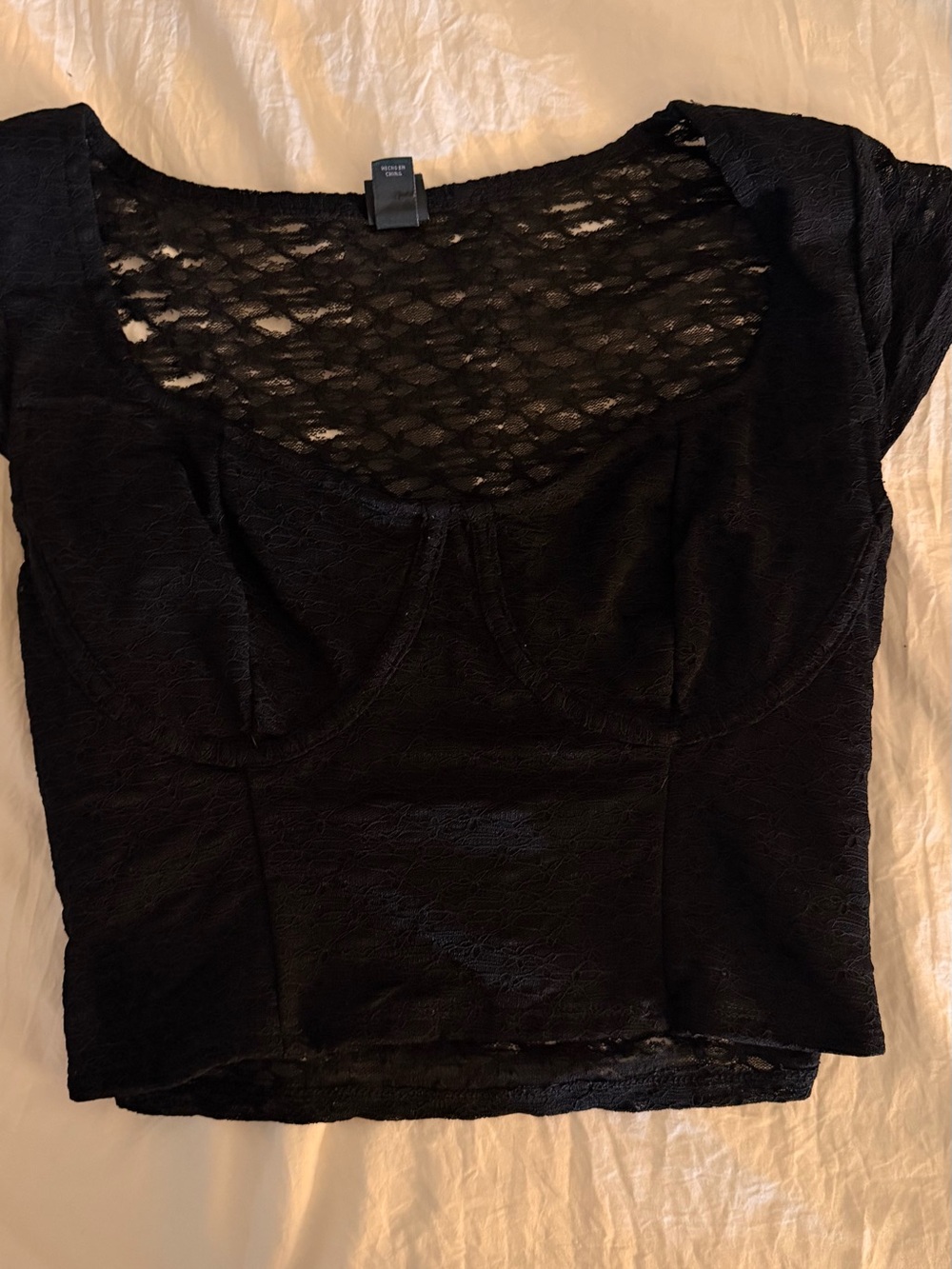 wild fable Black Lace Bustier Crop Top